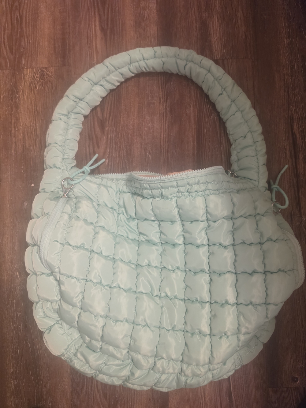 Source Unknown Quilted Puff Shoulder Bag in Mint Green